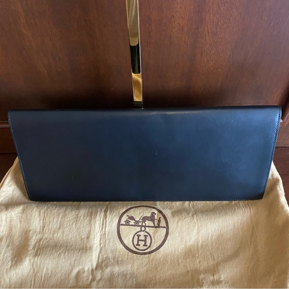 Hermes Ultra Rare Long Black Leather Clutch - Picture 3 of 8